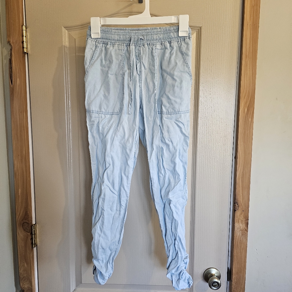 Thread & Supply XXS Mock Jean Jogger Pants With Cinches At Each Ankle